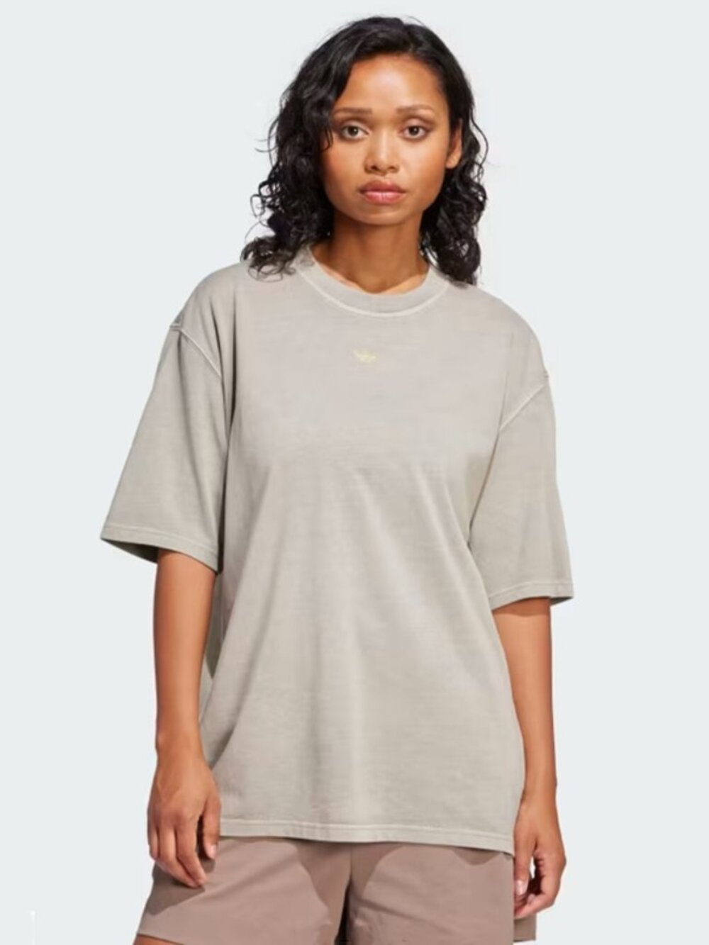 adidas ORIGINALS Unisex Oversized Cotton T-Shirt in Washed Green - Size M